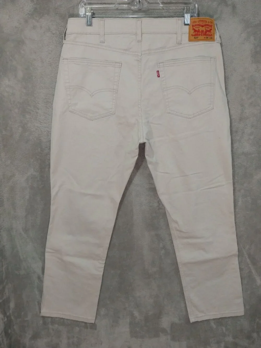 Levis 514 Jeans Mens 38x30 White Denim Slim Straight Cotton Dark Wash White Tab